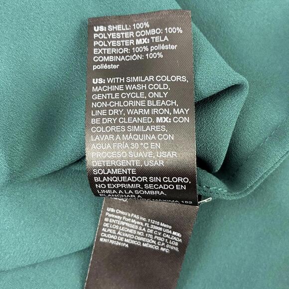 WHBM Green Long Sleeve Button-Up Blouse Size M - Picture 6 of 9